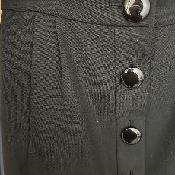 Kate Spade Pleated Button Down Wool Skirt Women's Black Size 4 - Picture 7 of 8